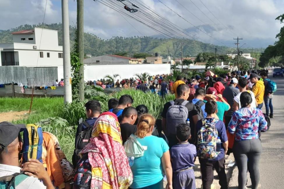 Migrants cross into Danlí and Trojes, Honduras, after braving the dangerous Darién jungle, driven by poverty and violence, aiming to reach the U.S. for safety and opportunity.Photo: IOM Honduras / Erick Escoto.